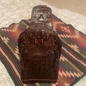 Crocodile Pattern Sling Chest Bag